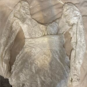 Elegant White Lace Dress